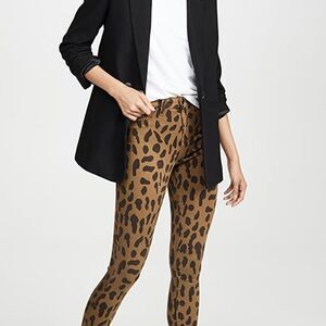 L'AGENCE / REVOLVE Margot Spot Animal Print Stretchy Skinny Cropped Jean Size 24